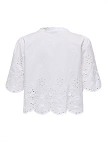 ONLMIFFY S/S EMB TIE TOP NOOS WVN cloud dancer