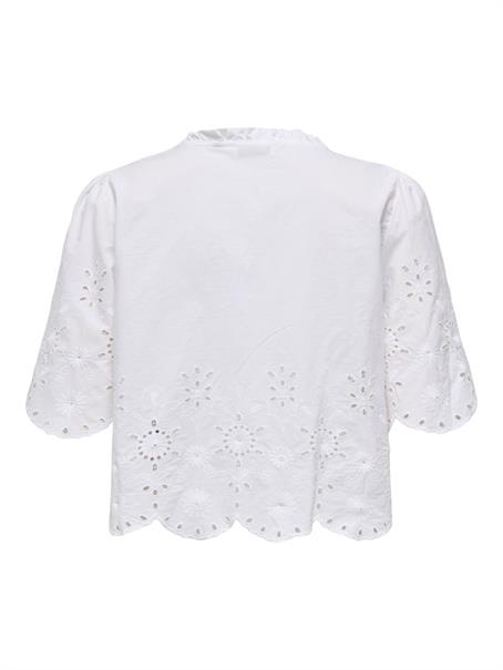 ONLMIFFY S/S EMB TIE TOP NOOS WVN cloud dancer