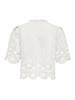 ONLMIFFY S/S EMB TIE TOP OS WVN cloud dancer