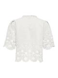 ONLMIFFY S/S EMB TIE TOP OS WVN cloud dancer