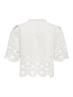 ONLMIFFY S/S EMB TIE TOP OS WVN cloud dancer