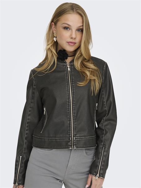 ONLMINDY FAUX LEATHER JACKET OTW black