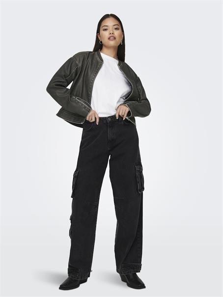 ONLMINDY FAUX LEATHER JACKET OTW black