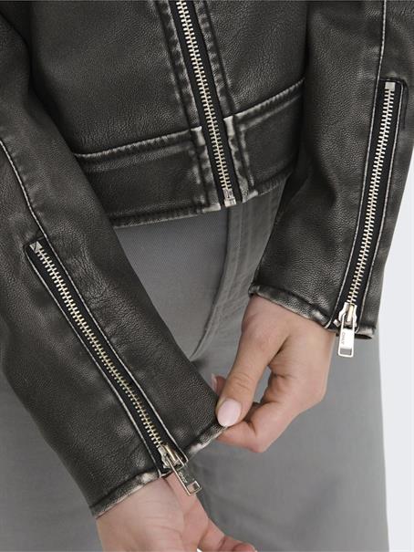 ONLMINDY FAUX LEATHER JACKET OTW black