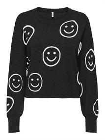 ONLMONTANA LS JQ O-NECK CC KNT black