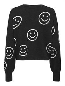 ONLMONTANA LS JQ O-NECK CC KNT black
