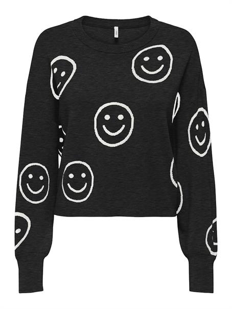 ONLMONTANA LS JQ O-NECK CC KNT black