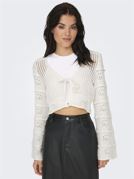 ONLNATALIE LIFE LS SHORT CARDIGAN RP KNT cloud dancer