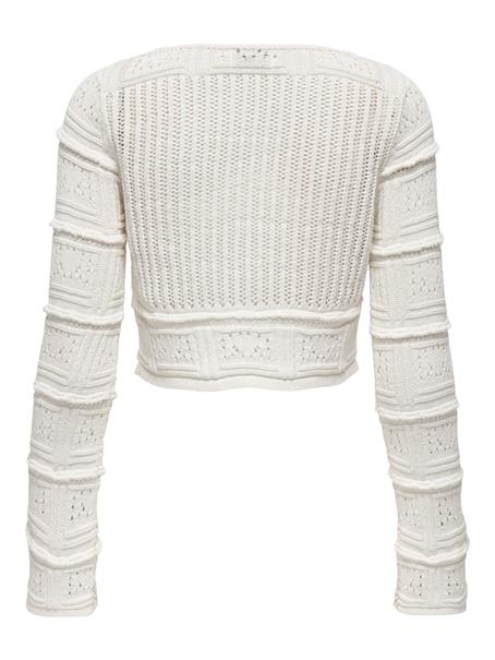 ONLNATALIE LIFE LS SHORT CARDIGAN RP KNT cloud dancer