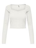 ONLNELLA L/S HEART CROPPED TOP JRS cloud dancer