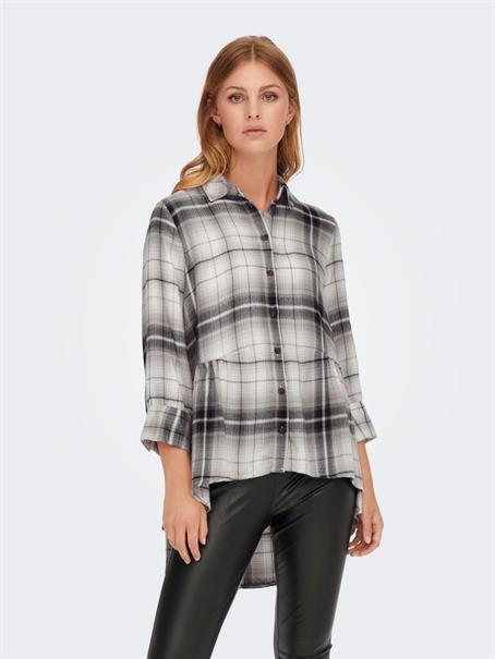 ONLNEW CANBERRA 3/4 CHECK SHIRT WVN CS black2