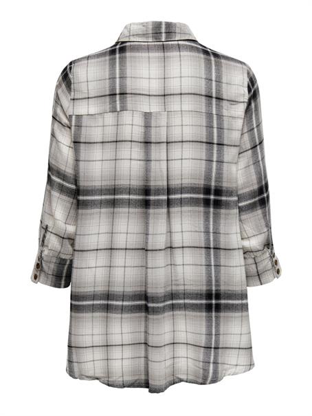 ONLNEW CANBERRA 3/4 CHECK SHIRT WVN CS black2