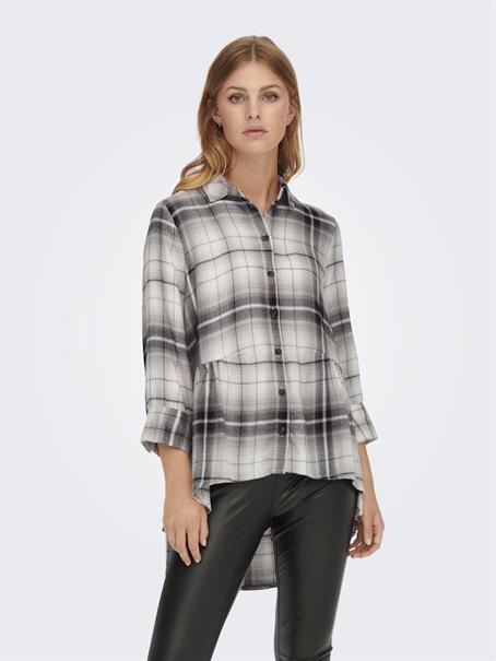 ONLNEW CANBERRA 3/4 CHECK SHIRT WVN CS black2