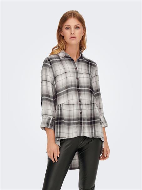 ONLNEW CANBERRA 3/4 CHECK SHIRT WVN CS black2