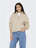 ONLNEW DALLAS L/S HIGHNECK ZIP SWT NOOS pumice stone