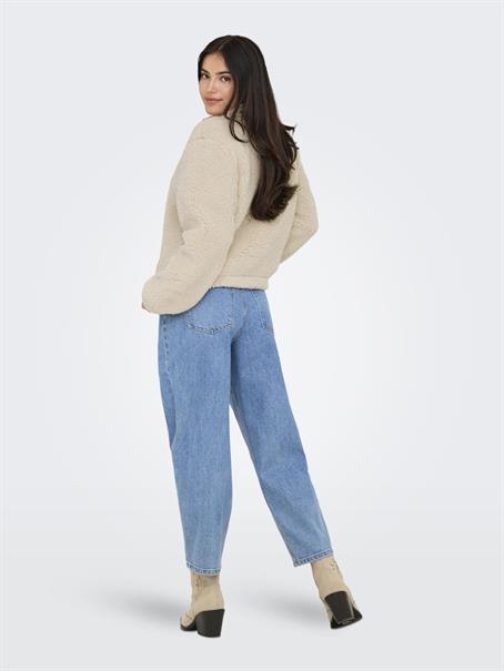 ONLNEW DALLAS L/S HIGHNECK ZIP SWT NOOS pumice stone
