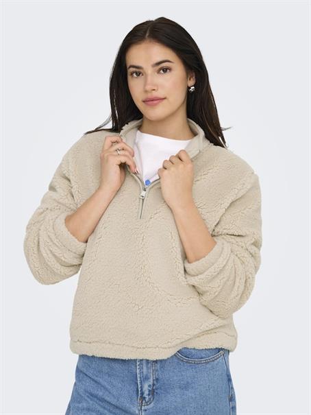 ONLNEW DALLAS L/S HIGHNECK ZIP SWT NOOS pumice stone