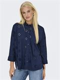 ONLNEW LINA GRACE LS BROD ANGL SHIRT WVN black iris