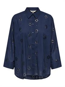ONLNEW LINA GRACE LS BROD ANGL SHIRT WVN black iris