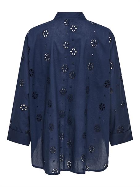 ONLNEW LINA GRACE LS BROD ANGL SHIRT WVN black iris
