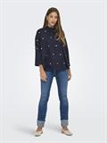 ONLNEW LINA GRACE LS EMB SHIRT NOOS WVN night sky