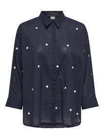 ONLNEW LINA GRACE LS EMB SHIRT NOOS WVN night sky