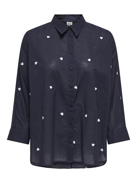 ONLNEW LINA GRACE LS EMB SHIRT NOOS WVN night sky