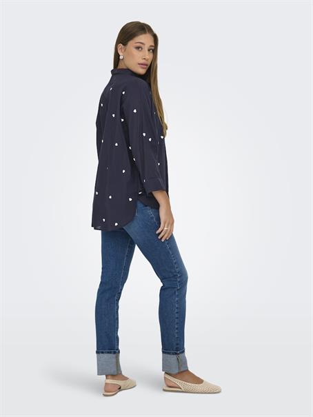 ONLNEW LINA GRACE LS EMB SHIRT NOOS WVN night sky