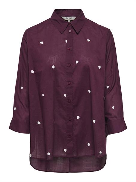 ONLNEW LINA GRACE LS EMB SHIRT NOOS WVN winetasting