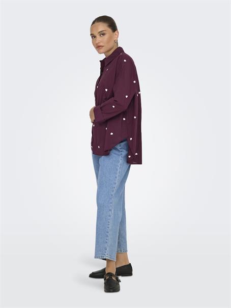 ONLNEW LINA GRACE LS EMB SHIRT NOOS WVN winetasting