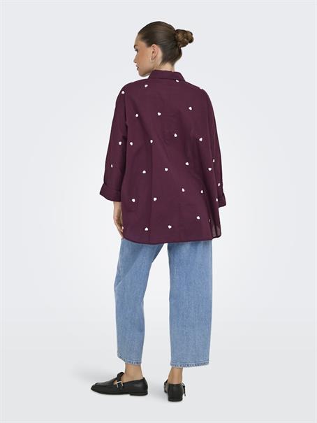 ONLNEW LINA GRACE LS EMB SHIRT NOOS WVN winetasting