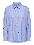 ONLNEW LINA GRACE STR EMB SHIRT NOOS WVN moonlight blue