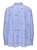 ONLNEW LINA GRACE STR EMB SHIRT NOOS WVN moonlight blue