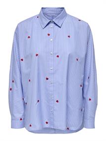 ONLNEW LINA GRACE STR EMB SHIRT NOOS WVN moonlight blue