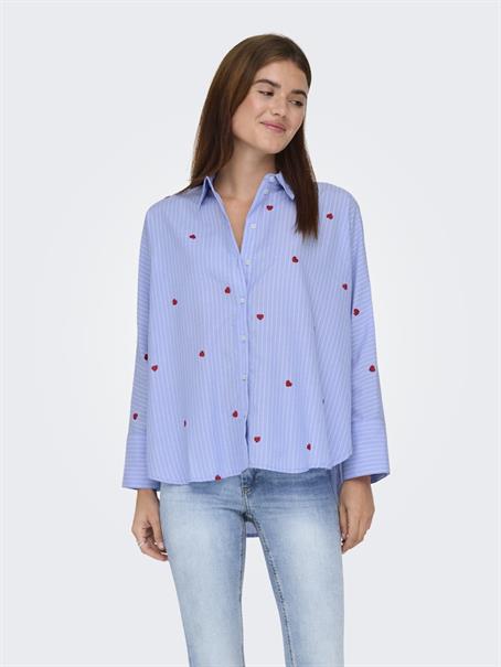 ONLNEW LINA GRACE STR EMB SHIRT NOOS WVN moonlight blue