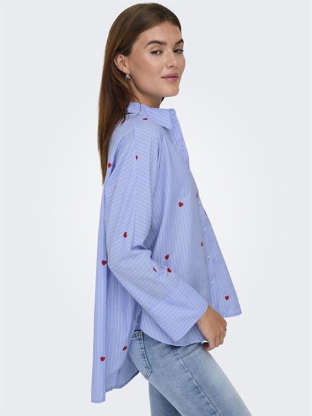 ONLNEW LINA GRACE STR EMB SHIRT WVN NOOS moonlight blue