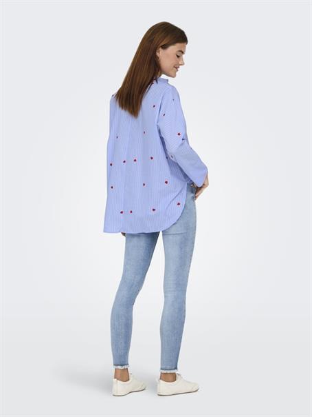 ONLNEW LINA GRACE STR EMB SHIRT WVN NOOS moonlight blue
