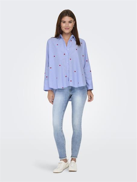 ONLNEW LINA GRACE STR EMB SHIRT WVN NOOS moonlight blue