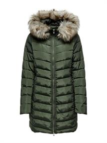 ONLNEWELLAN QUILTED HOOD FUR COAT CC OTW rosin