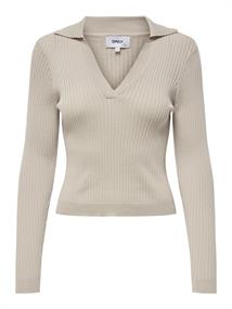 ONLNIMONE LS LIFE POLO PULLOVER CC KNT pumice stone