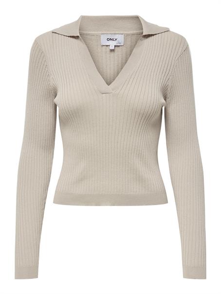 ONLNIMONE LS LIFE POLO PULLOVER CC KNT pumice stone
