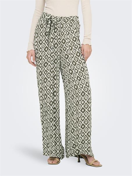 ONLPAKJA AOP BELT PANTS WVN NOOS balsam green