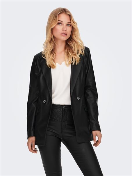 ONLPAPAYA FAUX LEATHER FIT BLAZER CS OTW black