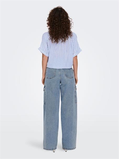 Chemise Femme ONLY - Manches Longues, Coupe Droite, Composition 65% Polyester 35% Coton