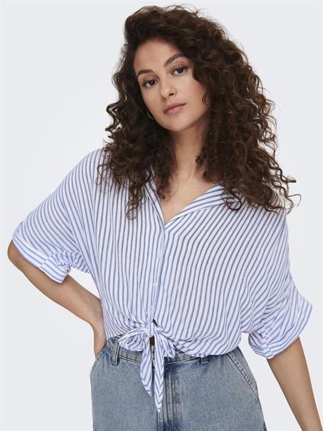 ONLPAULA LIFE S/S TIE SHIRT WVN NOOS weiß1