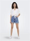 ONLPAULA LIFE S/S TIE SHIRT WVN NOOS weiß2