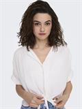 ONLPAULA LIFE S/S TIE SHIRT WVN NOOS weiß2