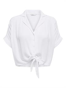 ONLPAULA LIFE S/S TIE SHIRT WVN NOOS weiß2