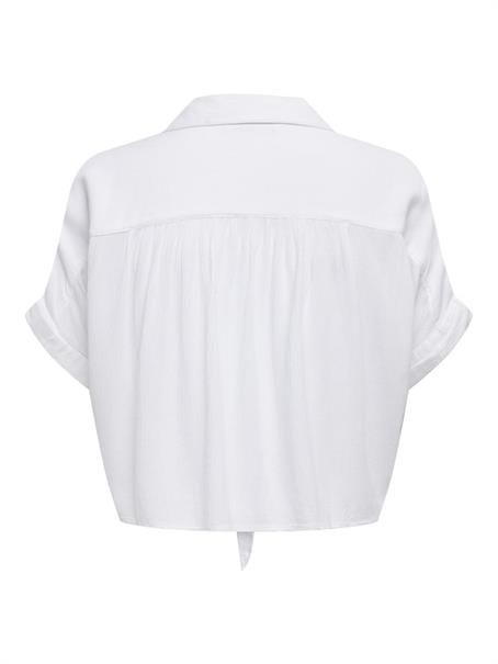 ONLPAULA LIFE S/S TIE SHIRT WVN NOOS weiß2