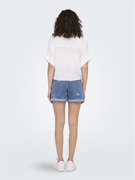 ONLPAULA LIFE S/S TIE SHIRT WVN NOOS weiß2